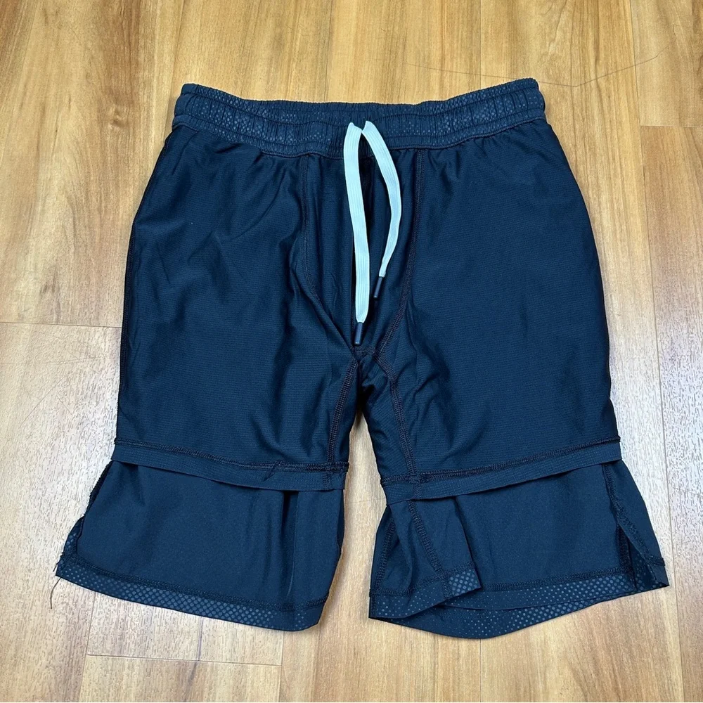 Peloton Athletic Running Shorts Men Medium Black Lined‎ Gym Training Activewear